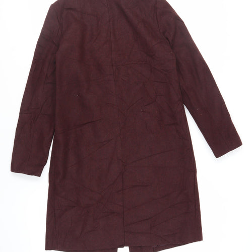New Look Womens Purple Overcoat Coat Size 8 Button