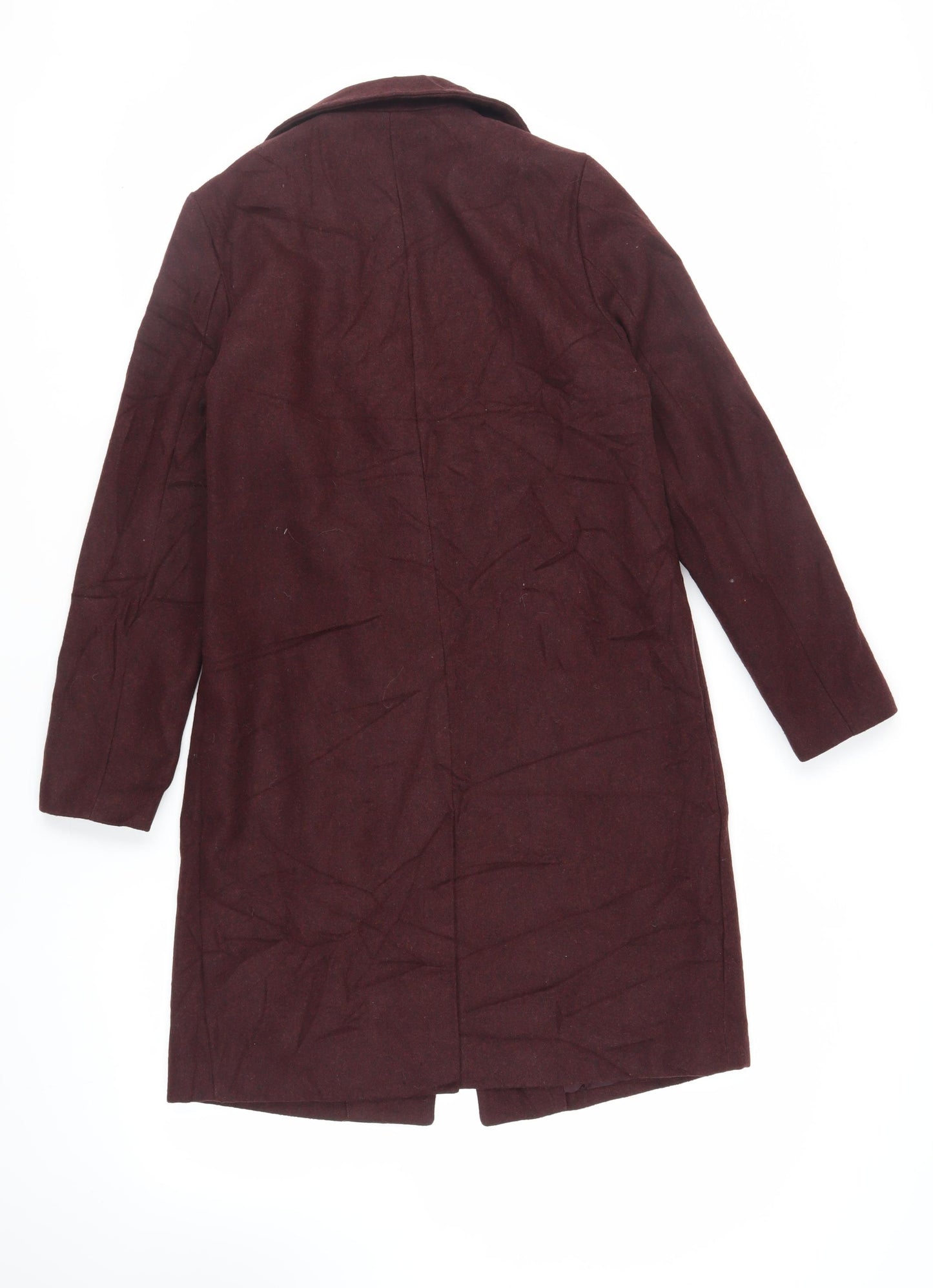 New Look Womens Purple Overcoat Coat Size 8 Button