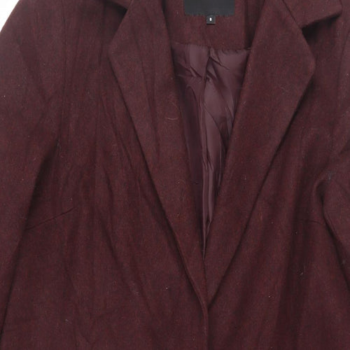 New Look Womens Purple Overcoat Coat Size 8 Button