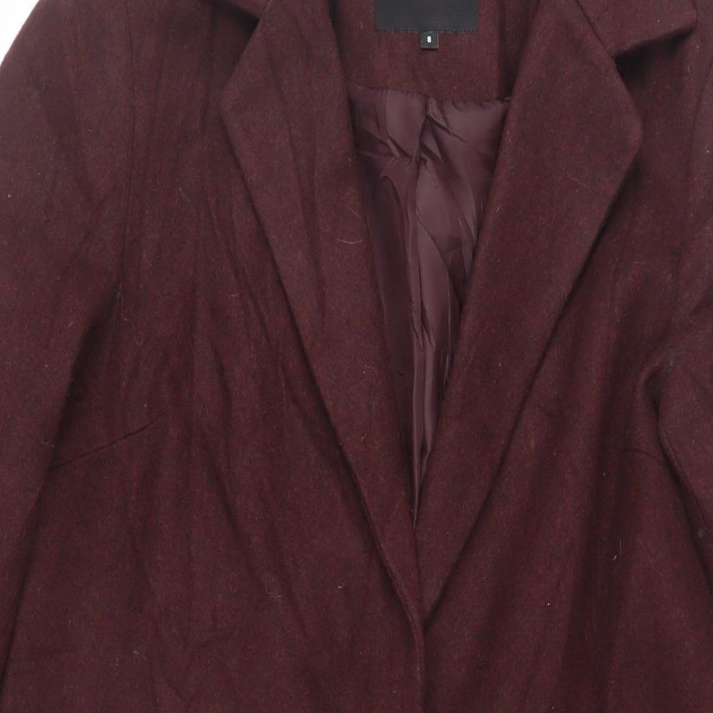 New Look Womens Purple Overcoat Coat Size 8 Button