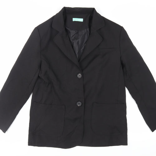 Moses Queen Womens Black Jacket Blazer Size M Button