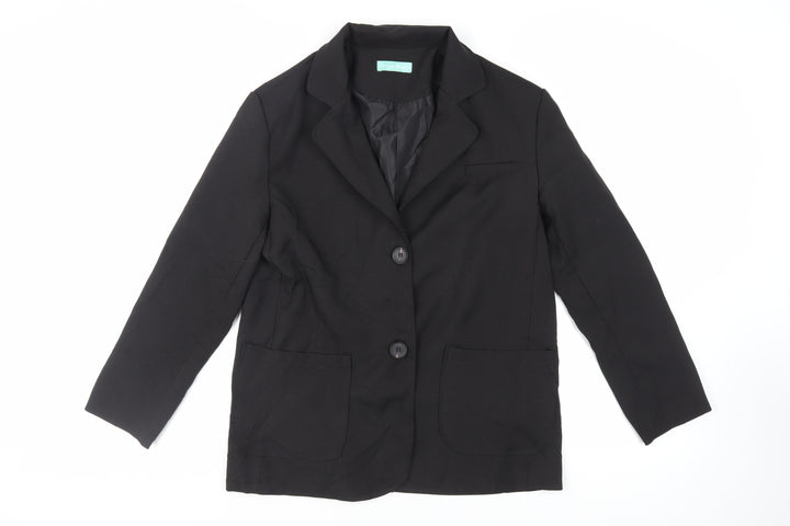 Moses Queen Womens Black Jacket Blazer Size M Button