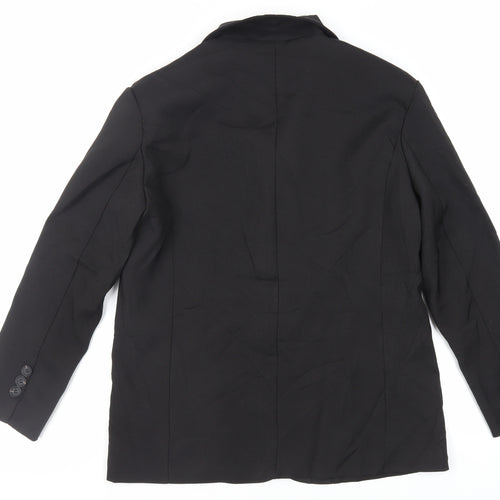 Moses Queen Womens Black Jacket Blazer Size M Button