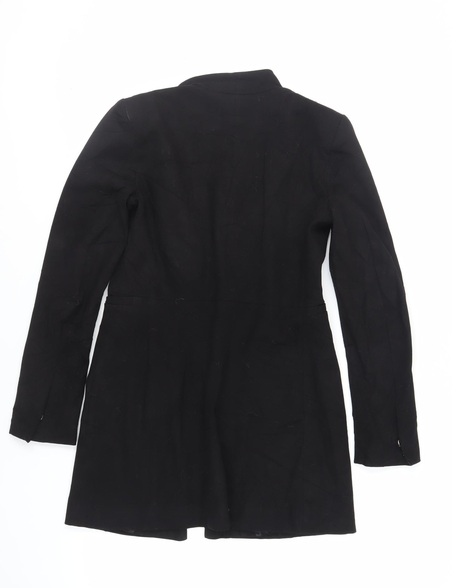Zara Womens Black Overcoat Coat Size M Hook & Eye