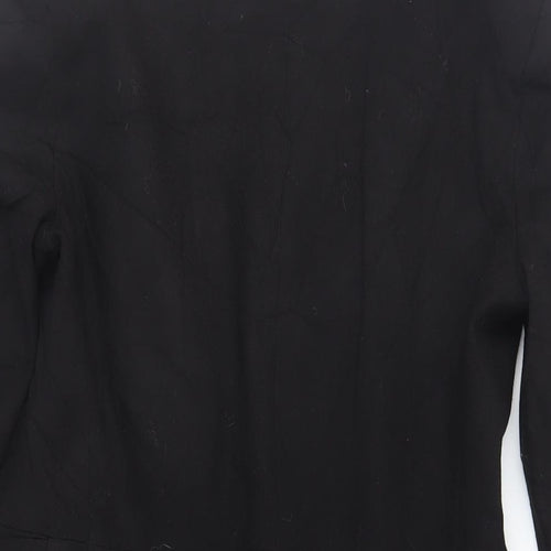 Zara Womens Black Overcoat Coat Size M Hook & Eye