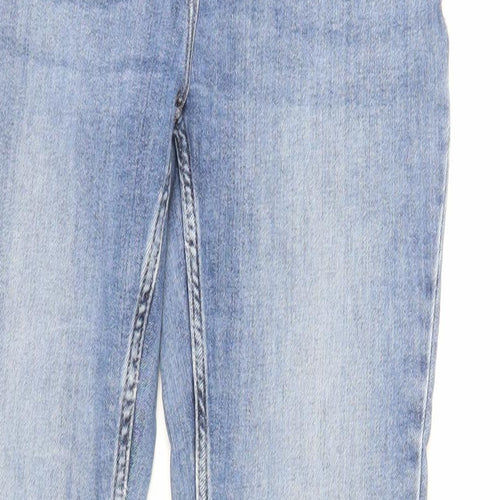 Marks and Spencer Womens Blue Cotton Skinny Jeans Size 12 L30 in Regular Zip