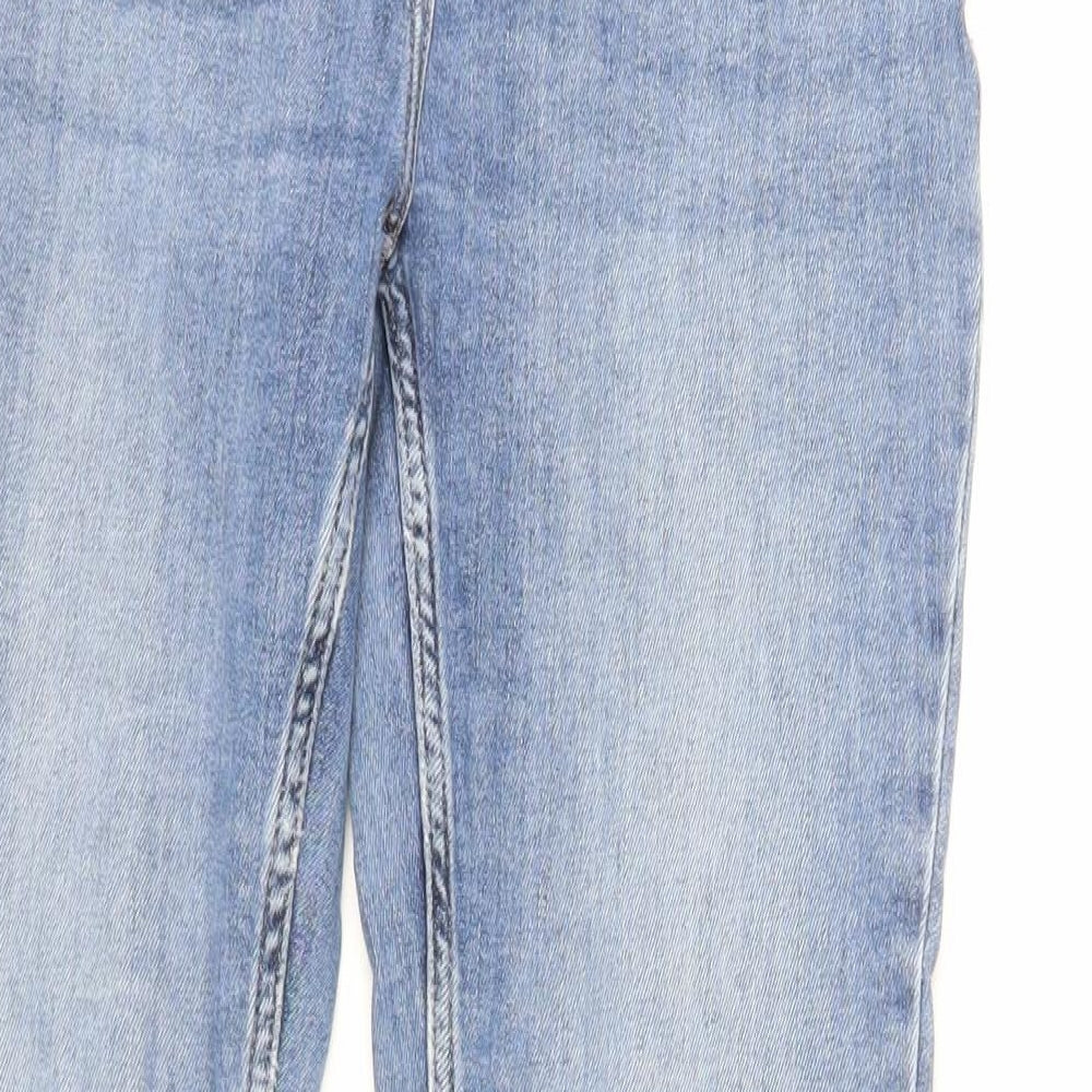 Marks and Spencer Womens Blue Cotton Skinny Jeans Size 12 L30 in Regular Zip
