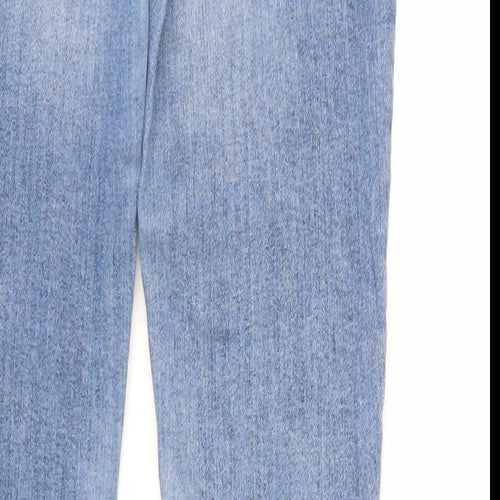Marks and Spencer Womens Blue Cotton Skinny Jeans Size 12 L30 in Regular Zip