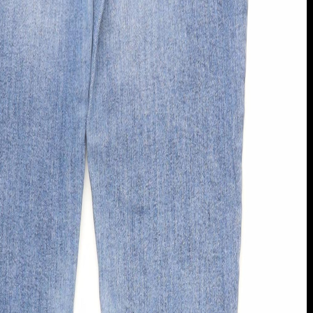 Marks and Spencer Womens Blue Cotton Skinny Jeans Size 12 L30 in Regular Zip