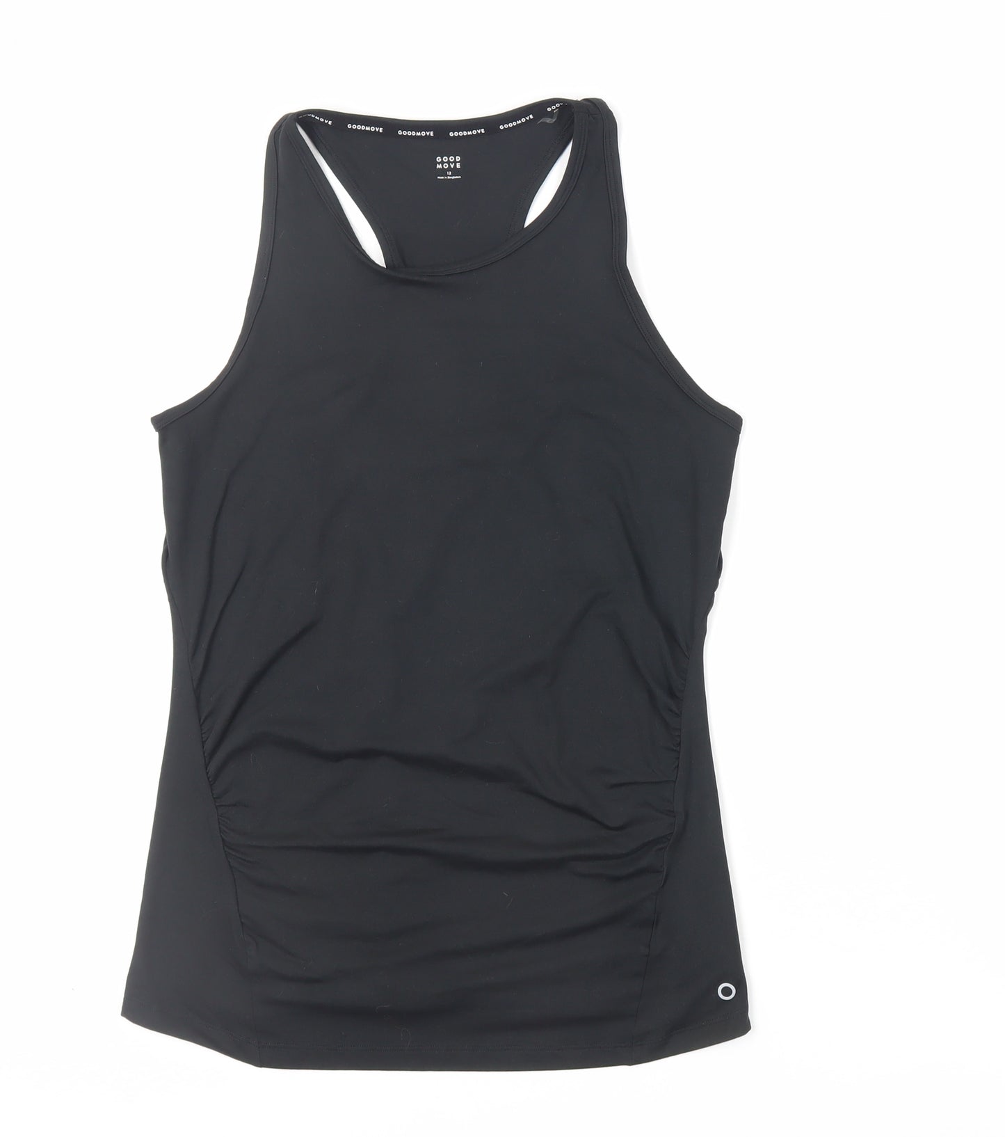 GOODMOVE Womens Black Polyester Pullover Tank Size 12 Scoop Neck Pullover - Gym Running Pilates Workout