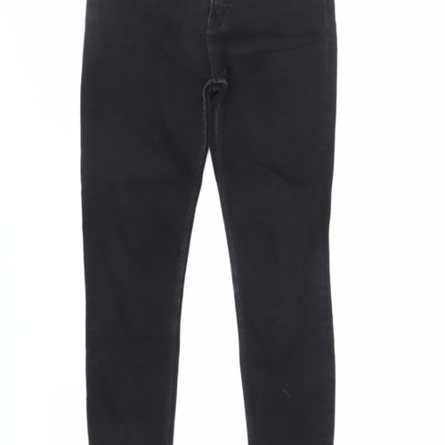 Zara Womens Black Cotton Skinny Jeans Size 10 L29 in Regular Zip