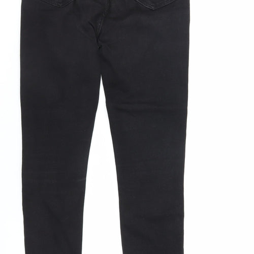 Zara Womens Black Cotton Skinny Jeans Size 10 L29 in Regular Zip