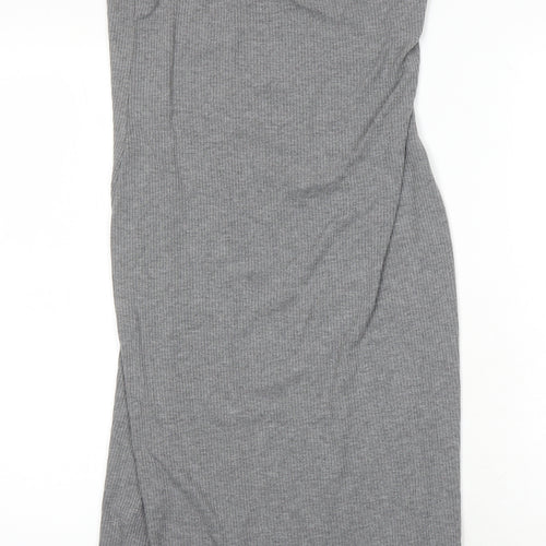 H&M Womens Grey Polyester T-Shirt Dress Size M Round Neck