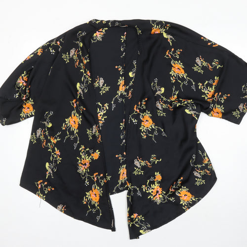 My X Side Womens Multicoloured Floral Polyester Kimono Blouse Size S V-Neck