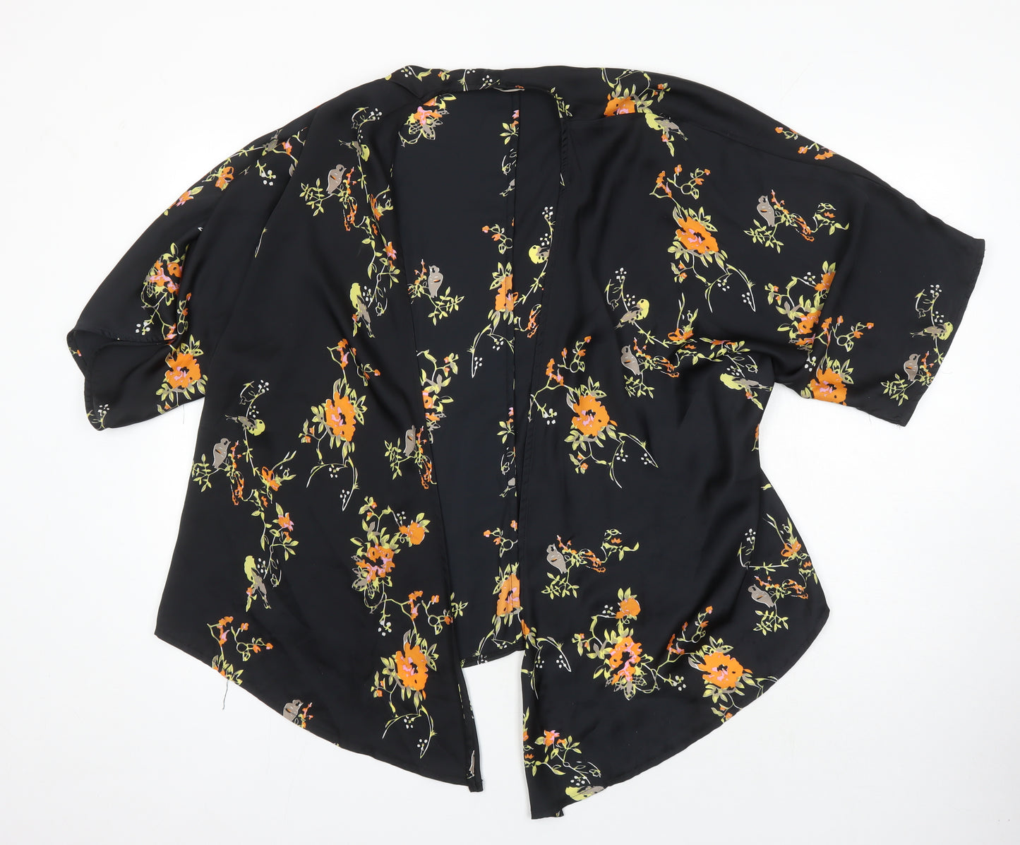 My X Side Womens Multicoloured Floral Polyester Kimono Blouse Size S V-Neck