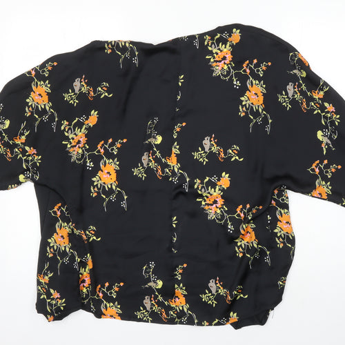 My X Side Womens Multicoloured Floral Polyester Kimono Blouse Size S V-Neck