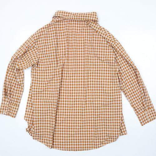 PRETTYLITTLETHING Womens Multicoloured Check Polyester Basic Button-Up Size 10 Collared