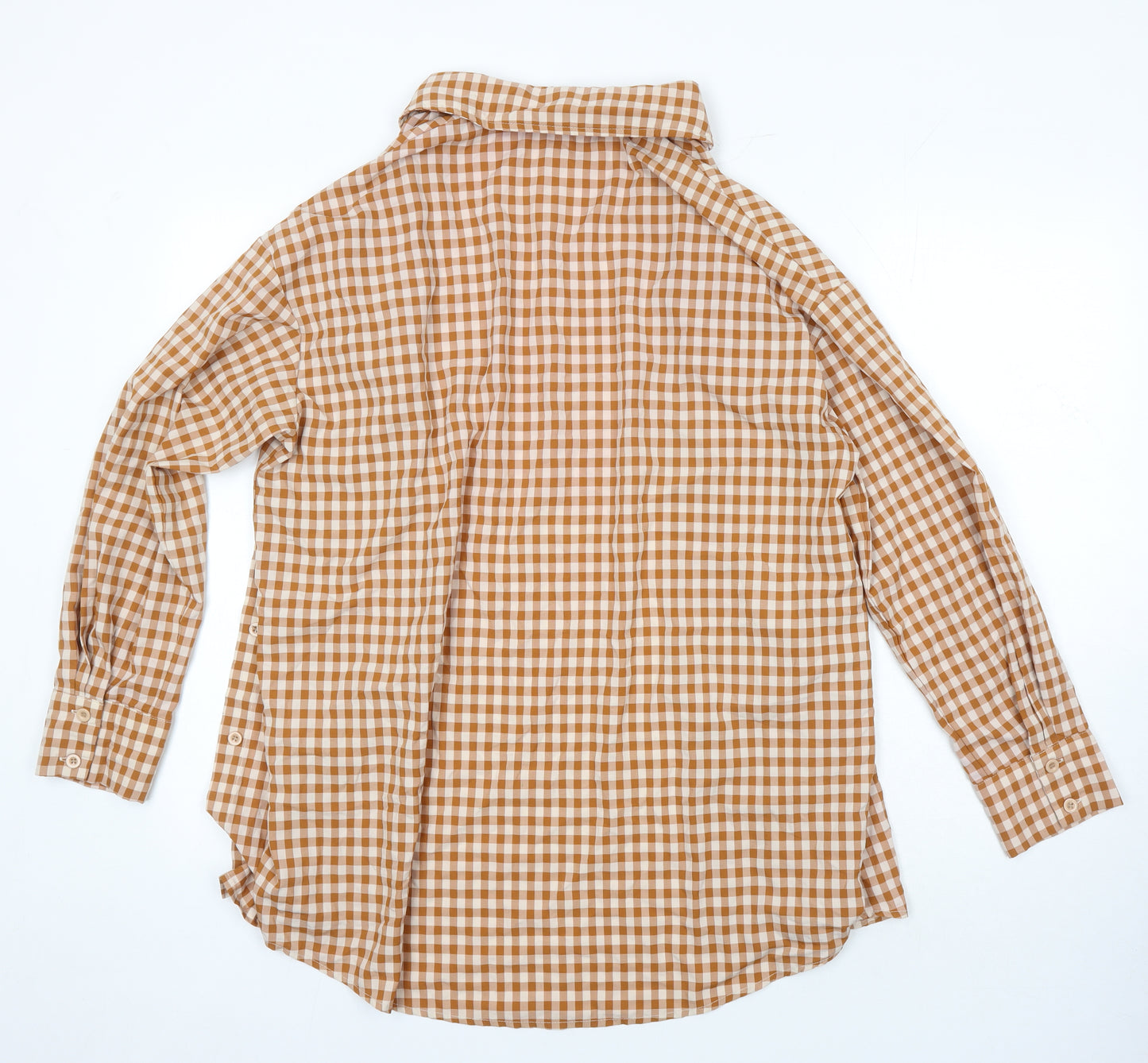 PRETTYLITTLETHING Womens Multicoloured Check Polyester Basic Button-Up Size 10 Collared