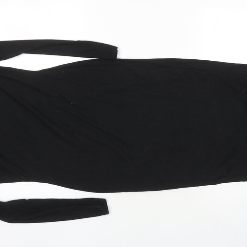 Nasty Gal Womens Black Polyester Bodycon Size 10 Boat Neck