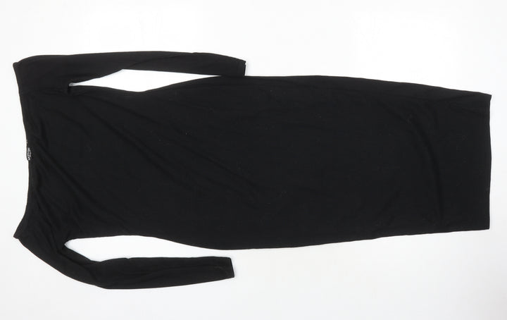 Nasty Gal Womens Black Polyester Bodycon Size 10 Boat Neck