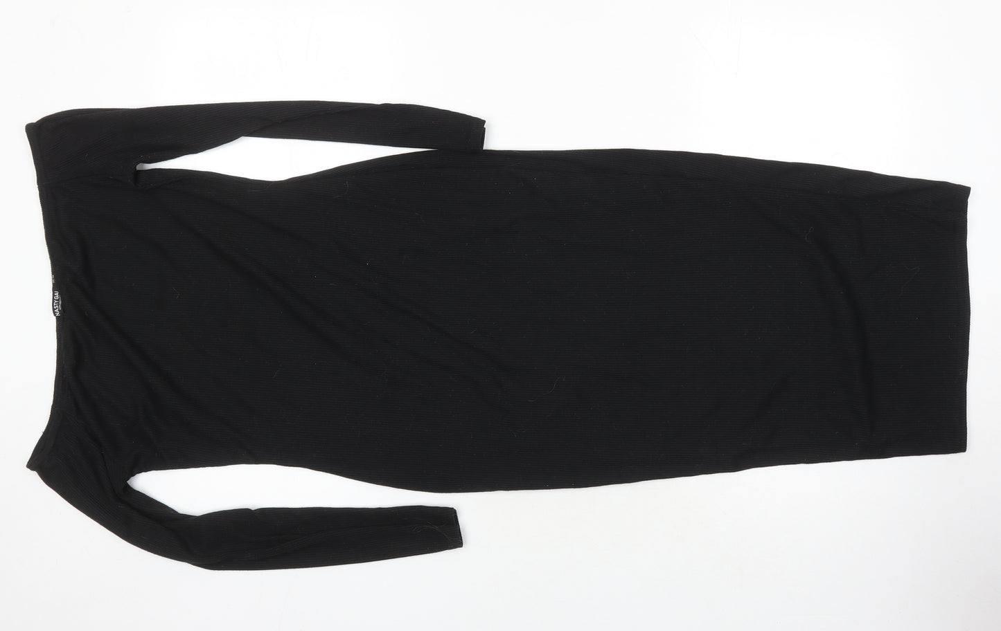 Nasty Gal Womens Black Polyester Bodycon Size 10 Boat Neck