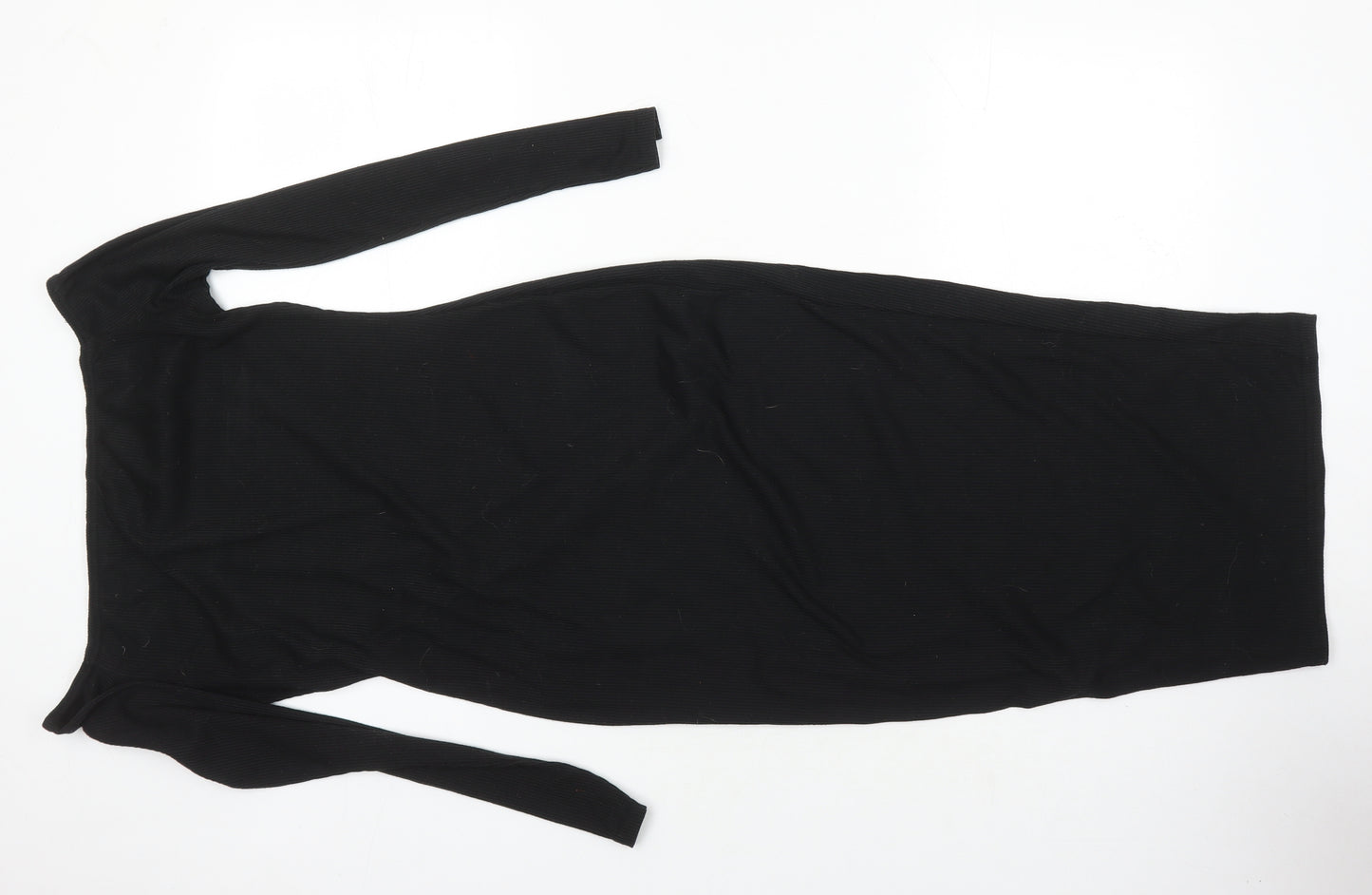 Nasty Gal Womens Black Polyester Bodycon Size 10 Boat Neck