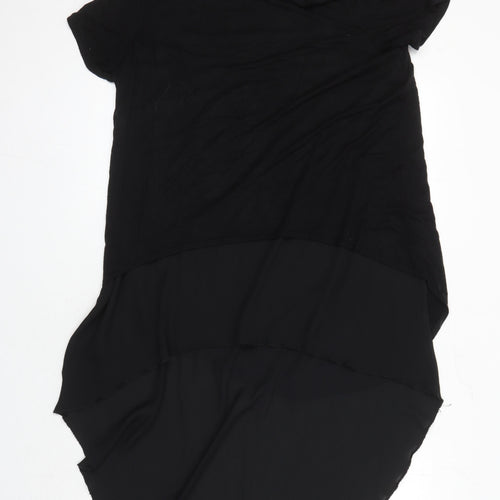 Originals 1974 Womens Black Polyester Tunic T-Shirt Size S Round Neck - rounded hem with longer back