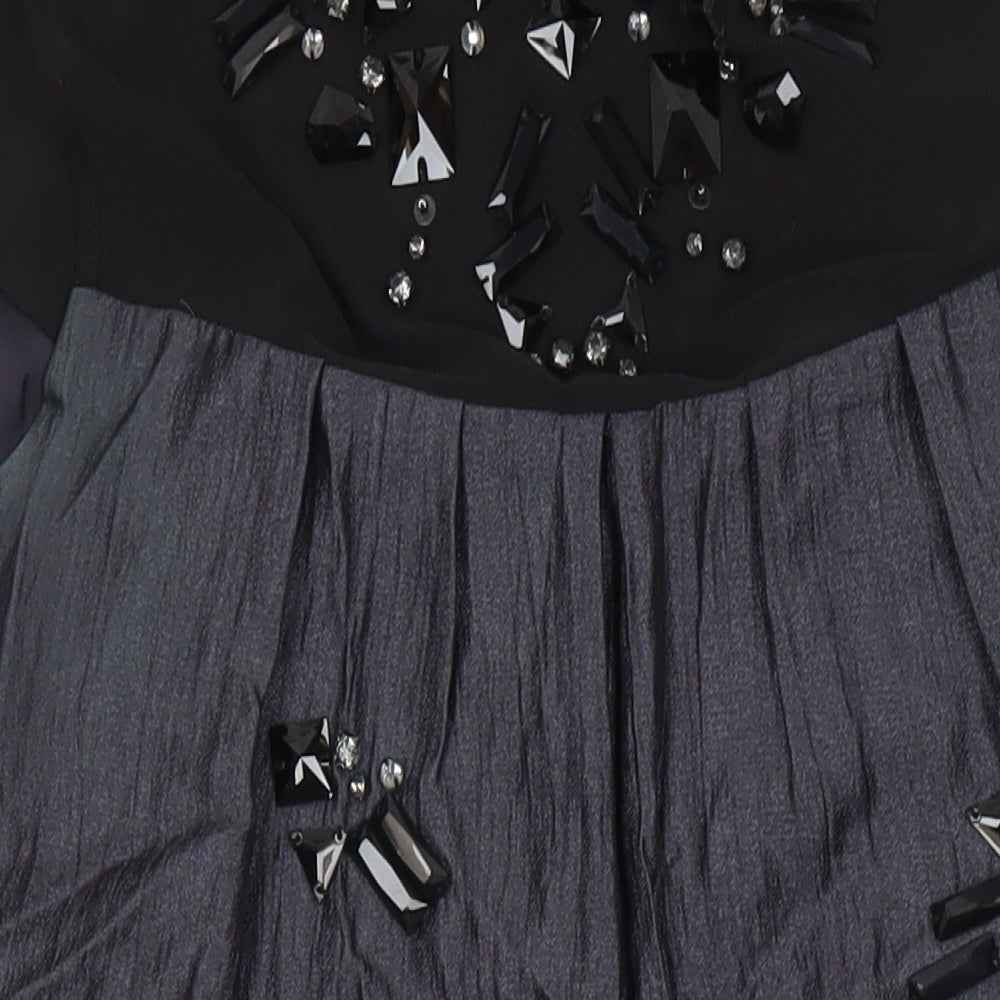 Mint Velvet Womens Multicoloured Viscose Shift Size 8 Round Neck Zip - Beaded and lined