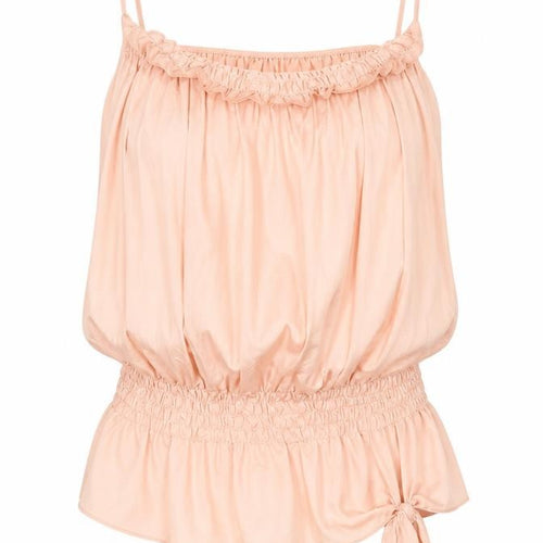 Topshop Womens Orange Polyimide Camisole Blouse Size 10 Square Neck - Asymmetrical hemline