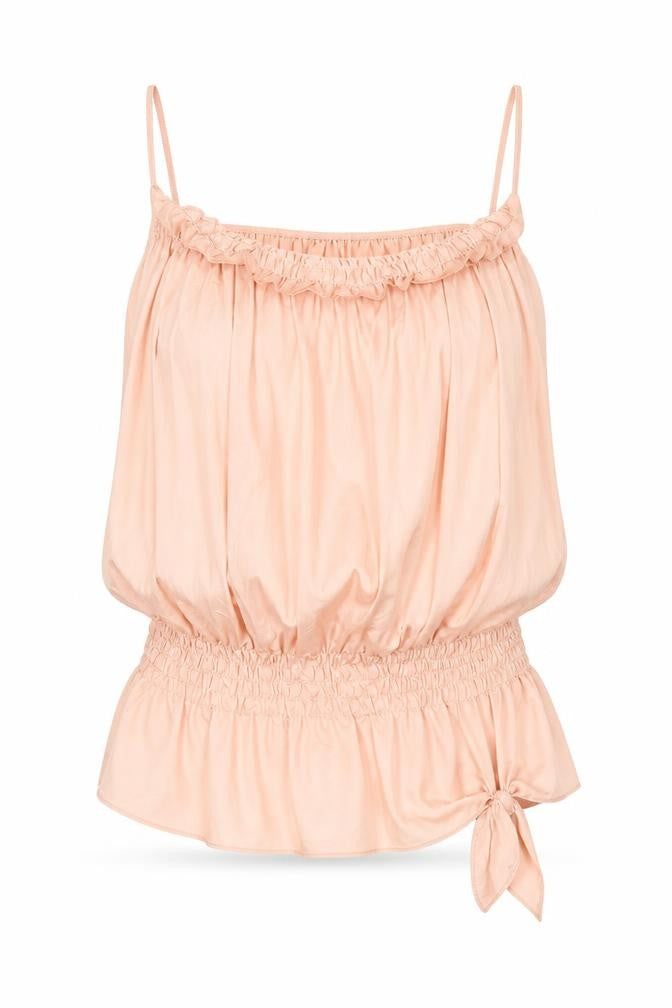 Topshop Womens Orange Polyimide Camisole Blouse Size 10 Square Neck - Asymmetrical hemline