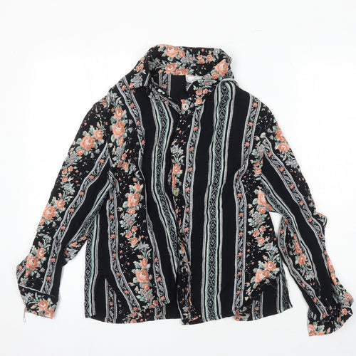 Circa Puccino Womens Multicoloured Floral Polyester Blend Basic Blouse Size 16 Collared