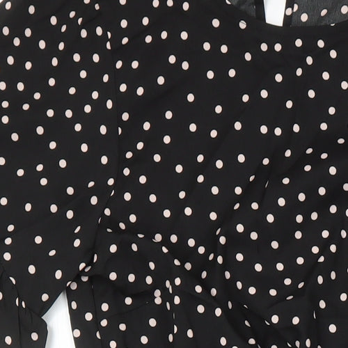 New Look Womens Multicoloured Polka Dot Polyester Fit & Flare Size 6 Round Neck
