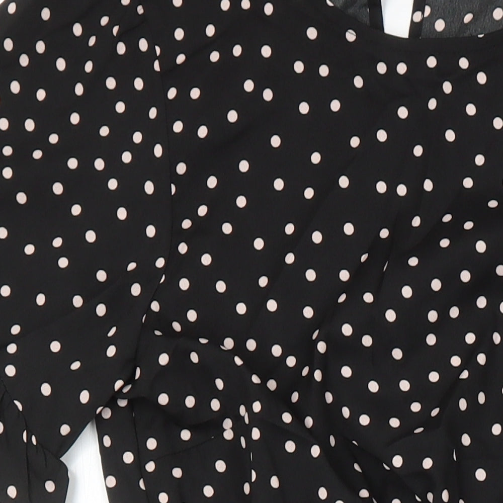 New Look Womens Multicoloured Polka Dot Polyester Fit & Flare Size 6 Round Neck