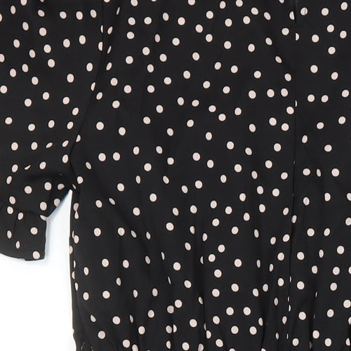New Look Womens Multicoloured Polka Dot Polyester Fit & Flare Size 6 Round Neck
