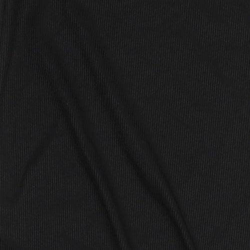 Boohoo Womens Black Houndstooth Polyester T-Shirt Dress Size 10 Round Neck - Side Split Detail