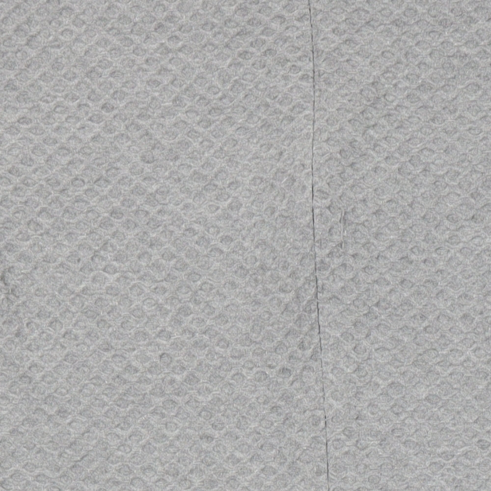 French Connection Womens Grey Cotton Skater Dress Size 14 Round Neck Zip - Pockets