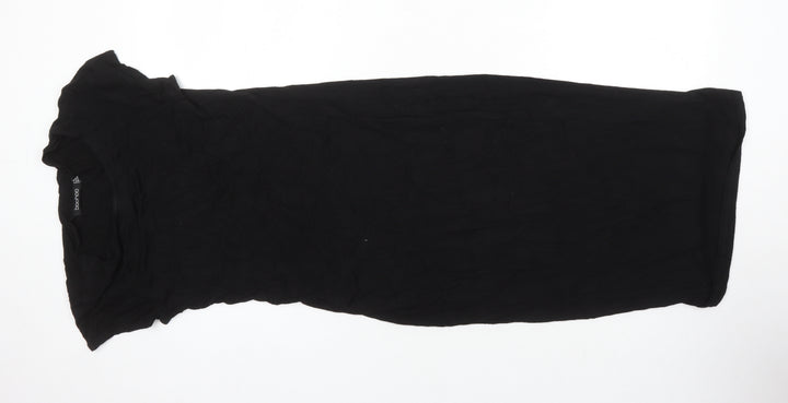 Boohoo Womens Black Viscose T-Shirt Dress Size 12 Round Neck
