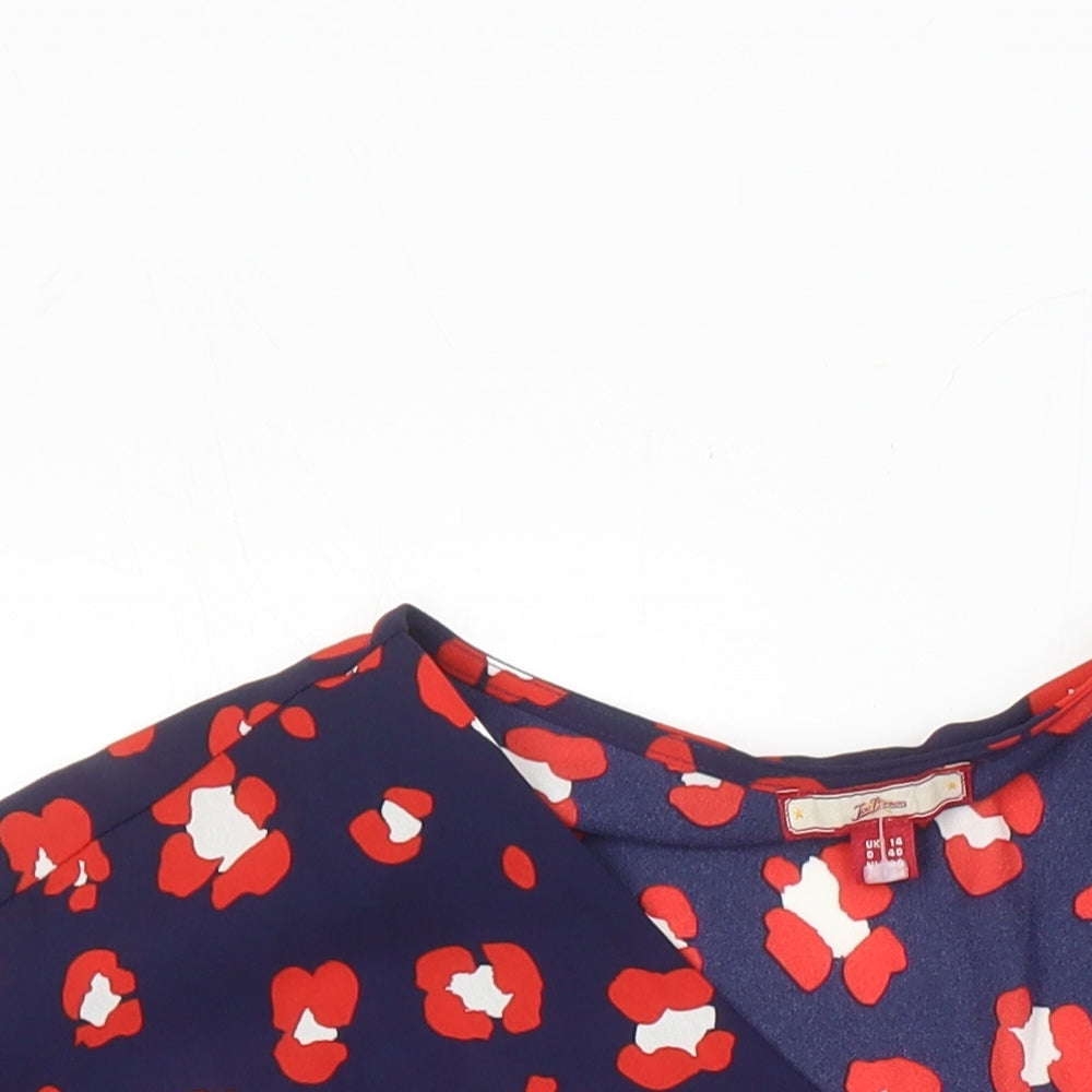 Joe Browns Womens Multicoloured Floral Polyester Tunic Blouse Size 14 V-Neck