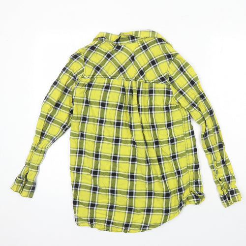 H&M Womens Multicoloured Check 100% Cotton Basic Blouse Size 8 Collared
