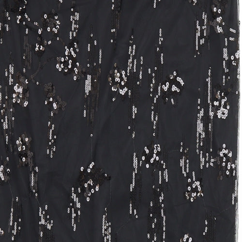 M&S Womens Black Polyester Straight & Pencil Skirt Size 8 - Elastic Waist