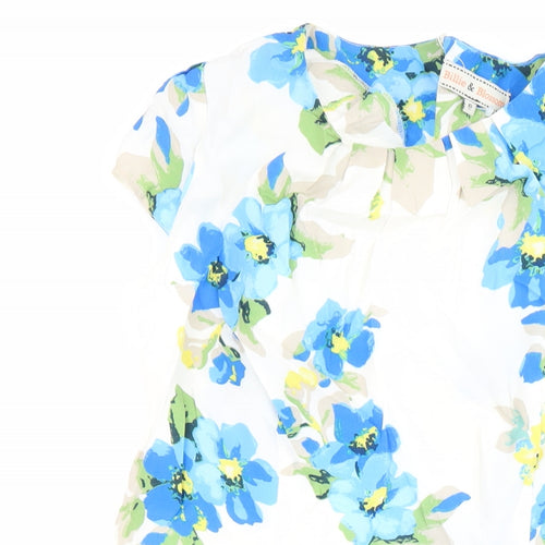 Billie &Blossom Womens Multicoloured Floral Viscose Skater Dress Size 16 Round Neck