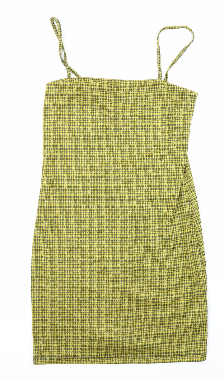 Marisa Atitude Womens Multicoloured Check Polyester Blend Shift Size 8 Square Neck
