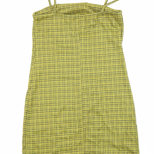 Marisa Atitude Womens Multicoloured Check Polyester Blend Shift Size 8 Square Neck