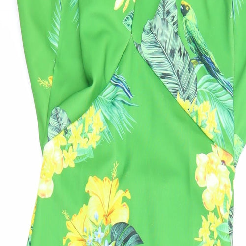 True Violet Womens Multicoloured Floral Polyester Fit & Flare Size 8 V-Neck - backless