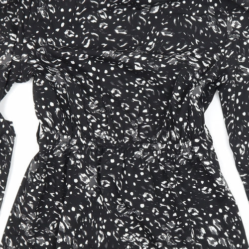 New Look Womens Multicoloured Geometric Polyester Fit & Flare Size 4 V-Neck