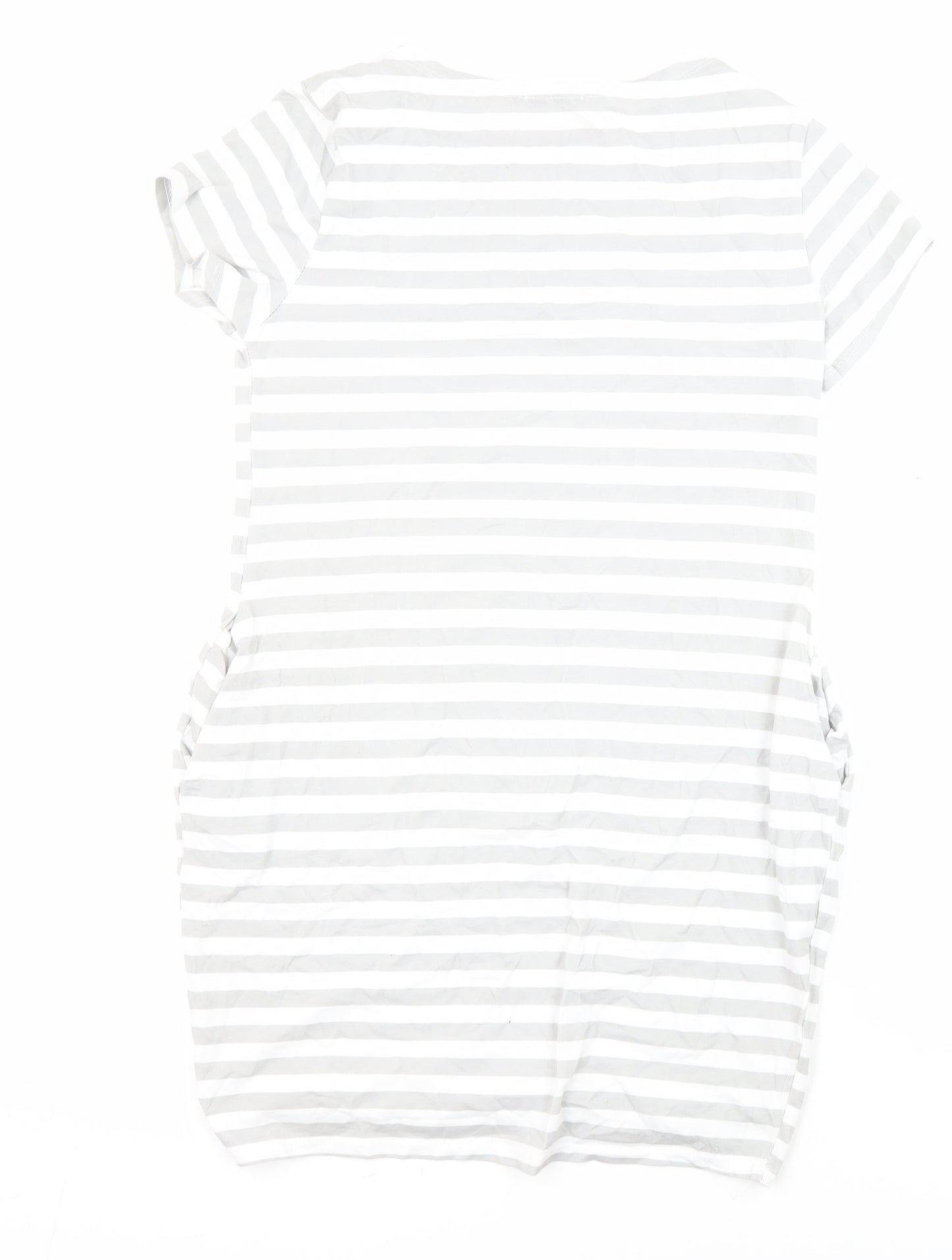 Sweetissima Womens Multicoloured Striped Polyester Tunic Blouse Size 10 Boat Neck - Pockets