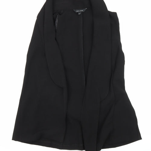 New Look Womens Black Kimono Waistcoat Size 10 Tie