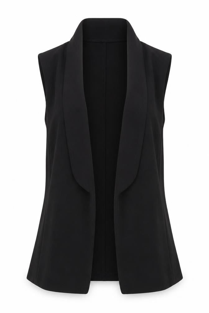 New Look Womens Black Kimono Waistcoat Size 10 Tie