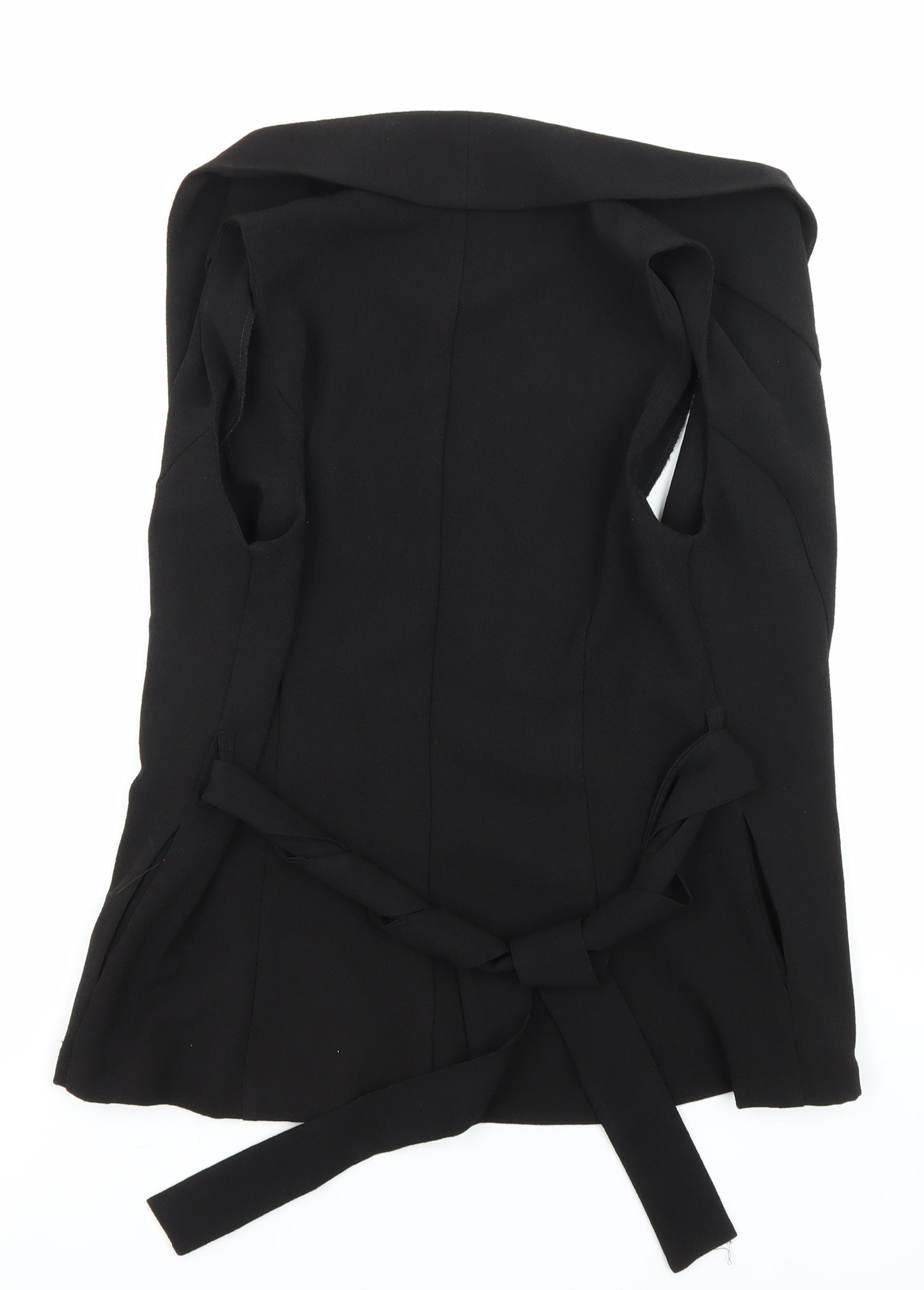 New Look Womens Black Kimono Waistcoat Size 10 Tie