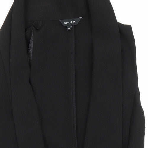 New Look Womens Black Kimono Waistcoat Size 10 Tie
